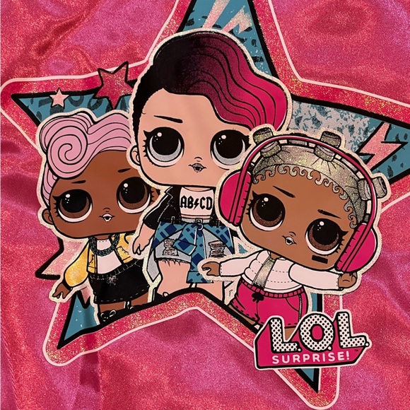 LOL SURPRISE DOLLS bomber jacket shiny pink and blue small - Picture 7 of 8